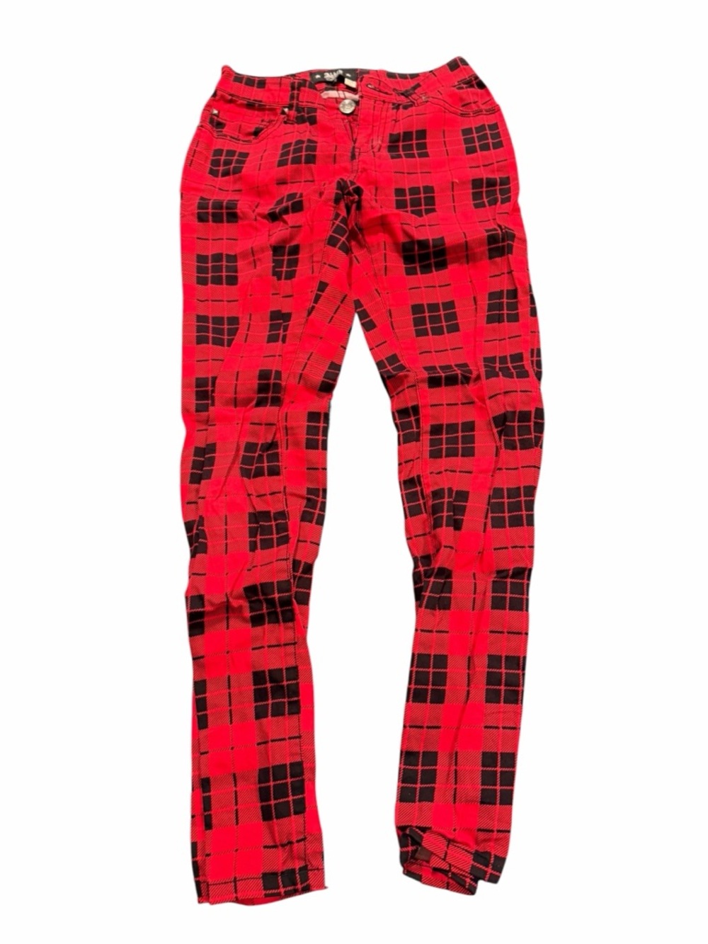 Y2K Abbey Dawn Avril Lavigne Pants Red Plaid Punk Emo Skater Grunge Sz 0 Vintage